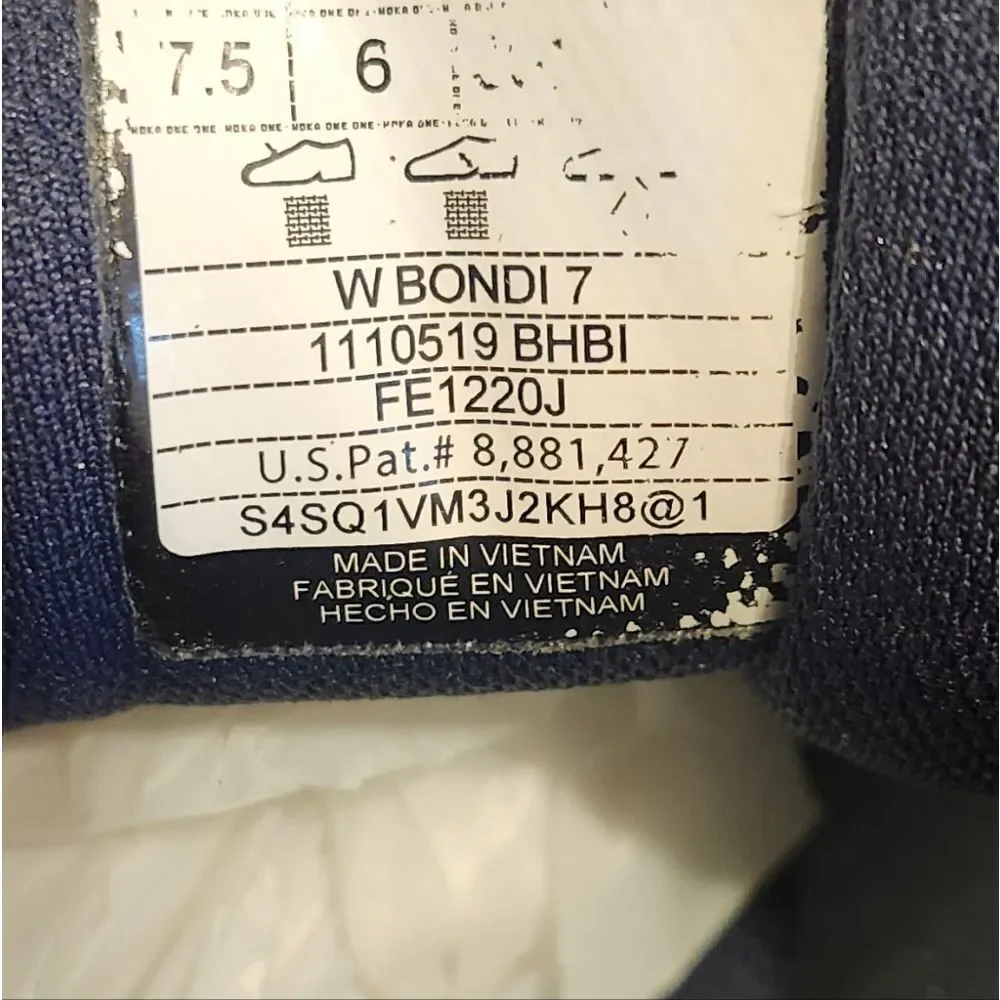 Hoka One One Bondi 7 in "Blue Haze" 1110519 BHBI Sneakers Womens Sz.7.5 Ret.$270 - Picture 4 of 10